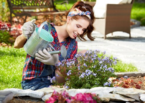Garden landscaping in Chislehurst with hardscaping and soft planting