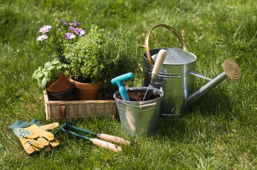 Landscaping team separating recyclable garden waste in Chislehurst